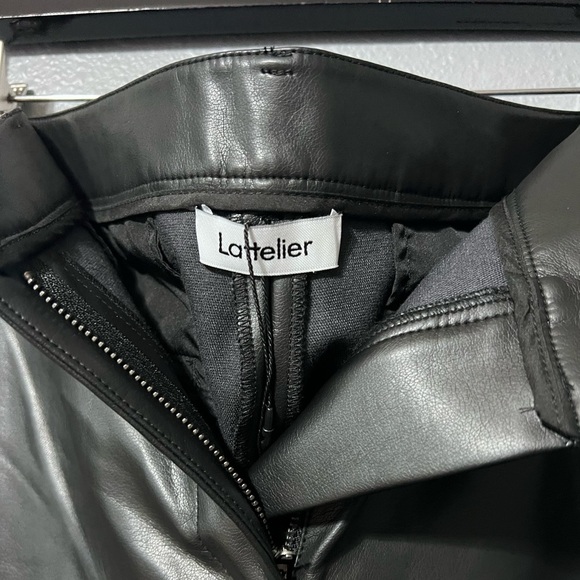 NWT Lattelier Black Faux Leather Wide Leg Pants Women’s Sz Large NEW Date Night! - Picture 7 of 9